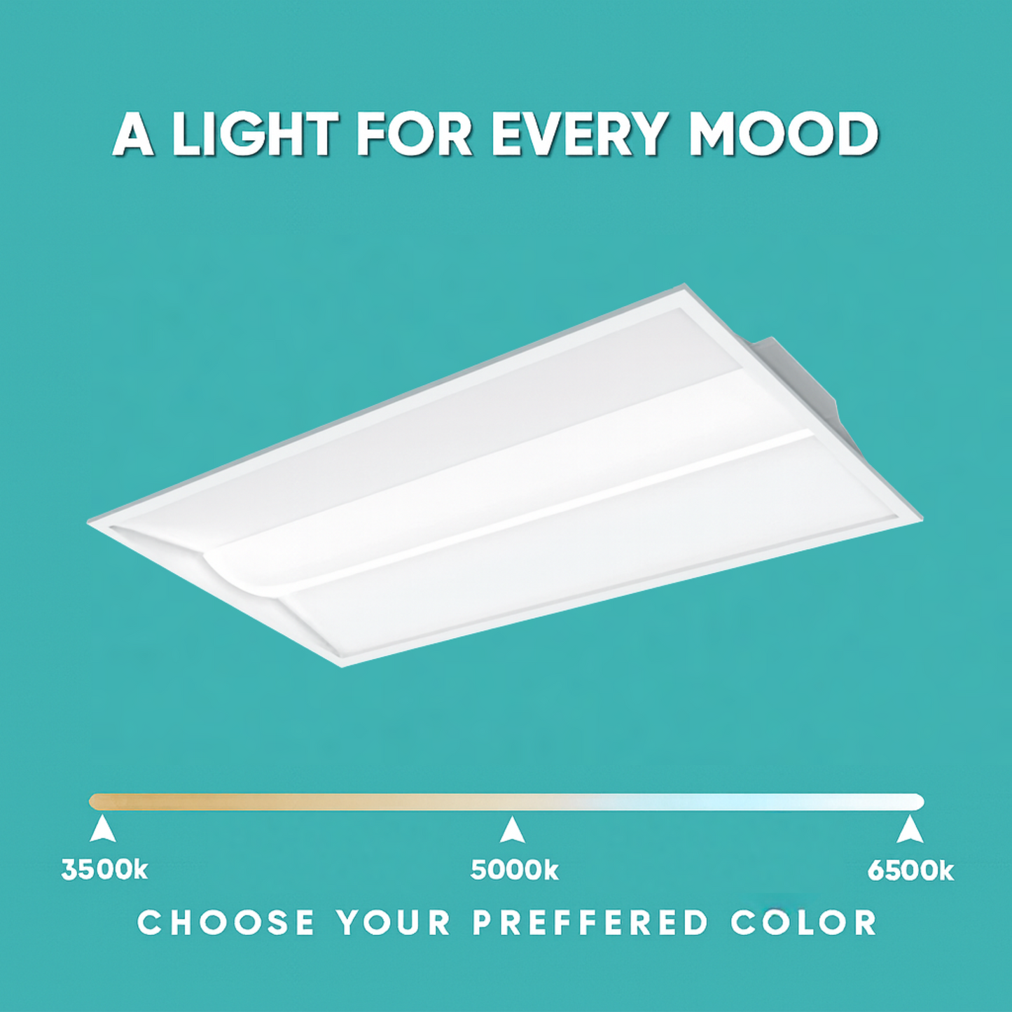 2x4 FT LED Troffer Light – 30-72W, 5CCT, Dimmable, 9,000 Lm, DLC Premium/ETL