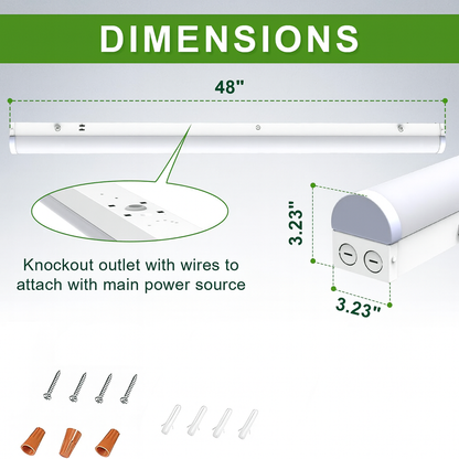 4FT Linear Strip Light – 24W/32W/40W, 3CCT Tunable, Dimmable, DLC Premium/ETL