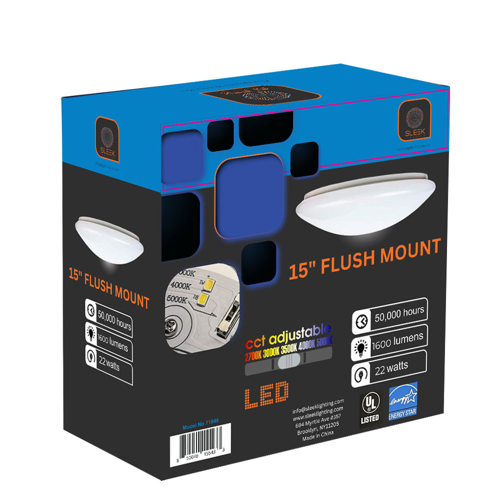 15-inch LED Mushroom Flush Mount Ceiling Light Fixture