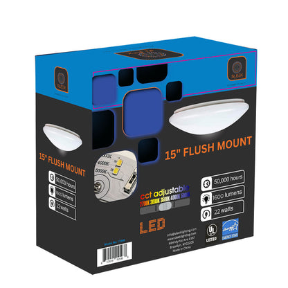 15-inch LED Mushroom Flush Mount Ceiling Light Fixture