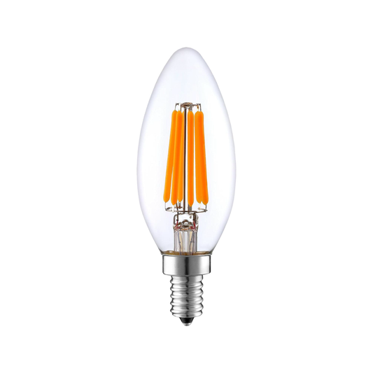 2W Torpedo Tip LED Filament Bulb, Dimmable, E12 Base, 2700K, 200 Lumens