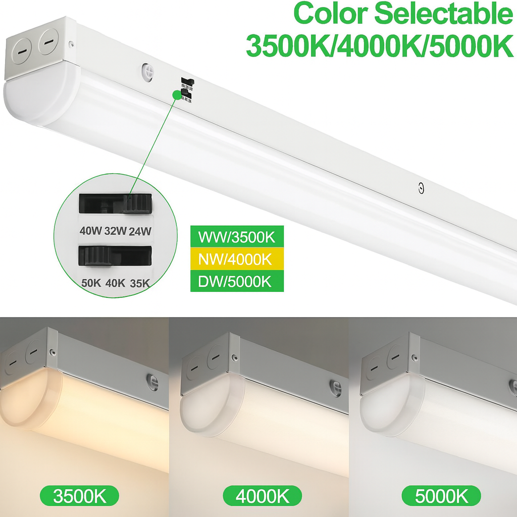 4FT Linear Strip Light – 24W/32W/40W, 3CCT Tunable, Dimmable, DLC Premium/ETL