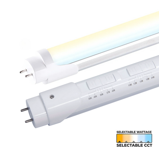 4FT LED T8 Hybrid Tube – Plug & Play/Bypass, 5W & 5CCT