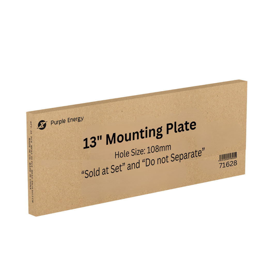 13" Mounting Plate with Round 4" (108mm) Hole - 24 Pack