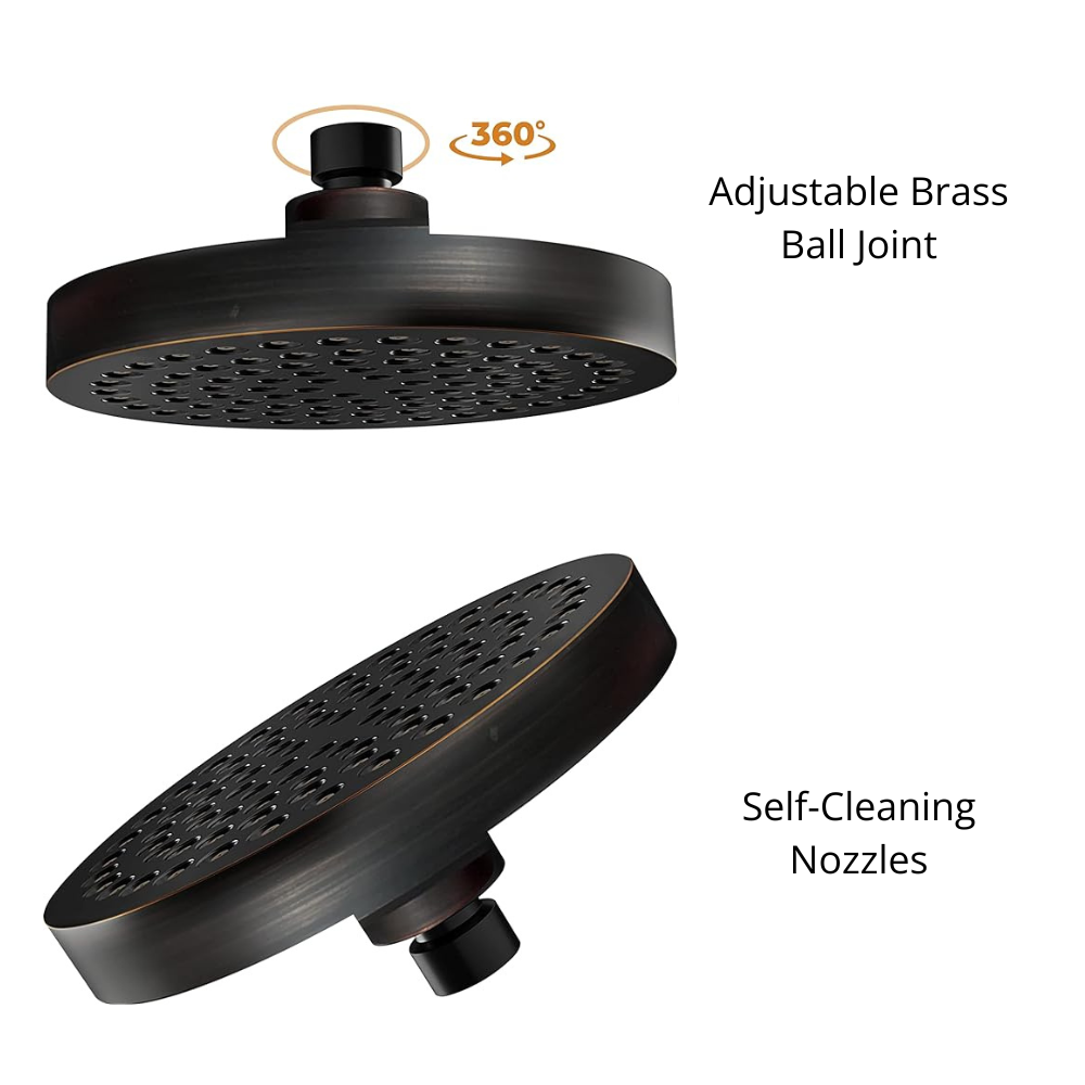6-Inch High Pressure Shower Head - Oil-Rubbed Bronze