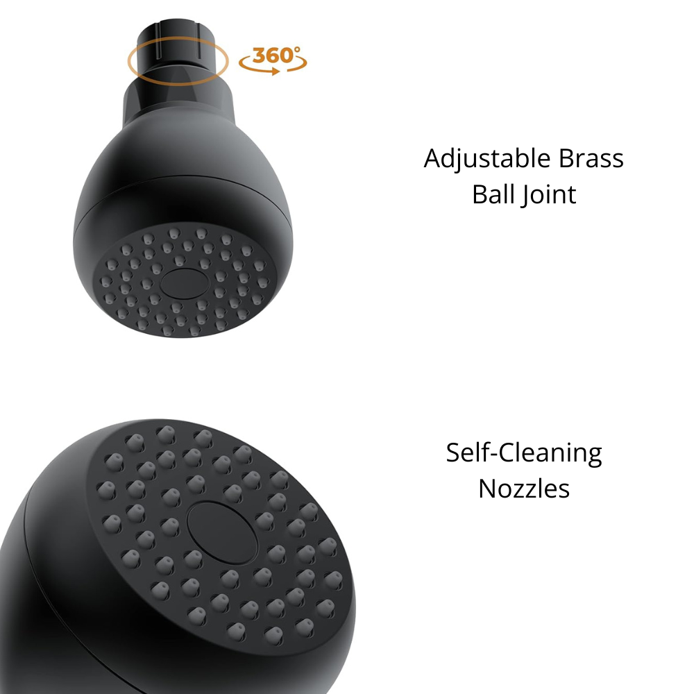 3-Inch High Pressure Shower Head - Matte Black
