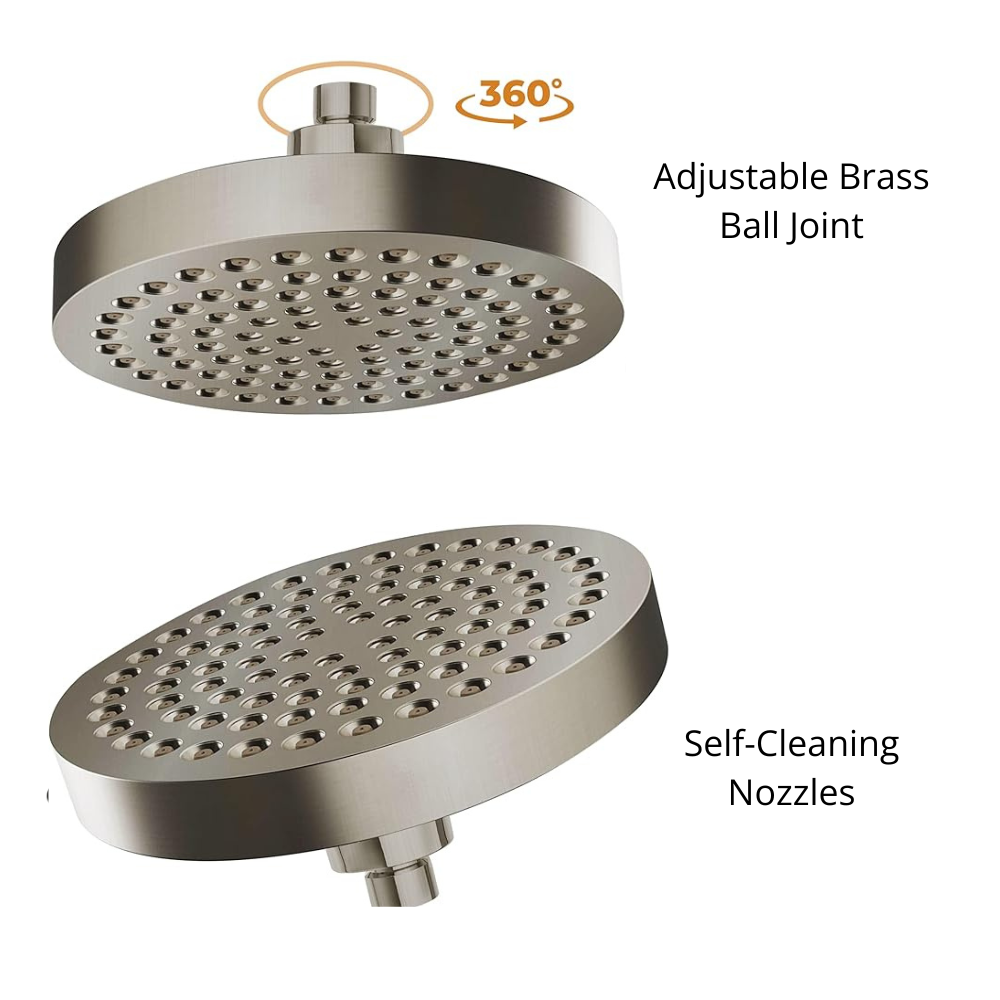 6-Inch High Pressure Shower Head - Brushed Nickel