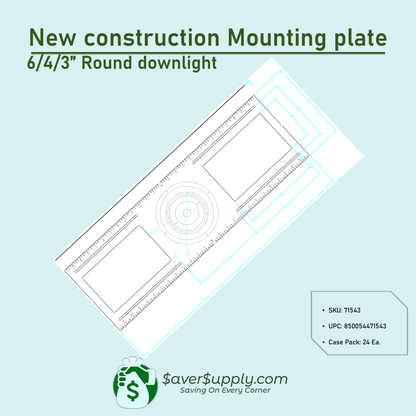 3/4/6" Recessed Lighting Universal Mounting Plate