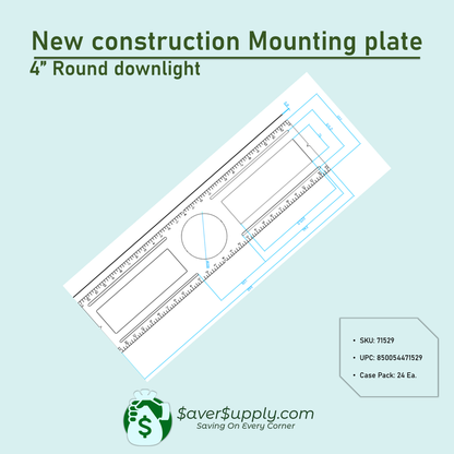 4" Recessed Lighting Universal Mounting Plate / 24PK