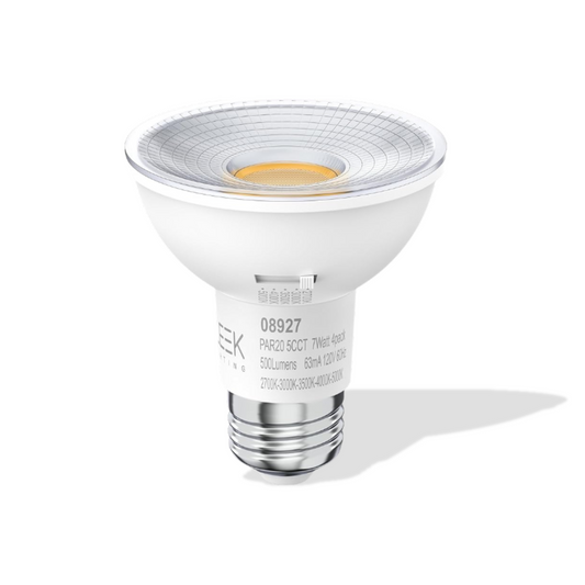 PAR20, 7 Watt, 50 Watt Equivalent, E26 Medium Base, 5 CCT / 4 Pack