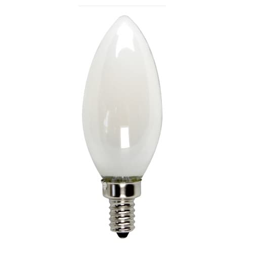 6W Torpedo Tip Frosted Glass, LED Filament Bulb, Dimmable, E12 Base, 2700K, 600 Lumens