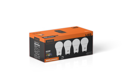 9 Watt, 60W Equivalent, GU24 Light Bulb, 5 CCT / 4 Pack