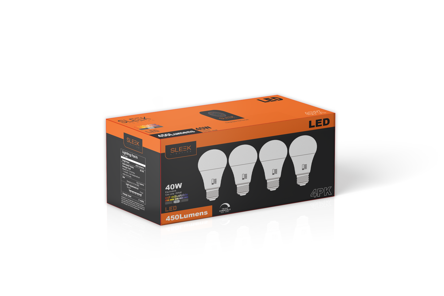 6 Watt, 40W Equivalent, White Light Bulb 5 CCT / 4 Pack