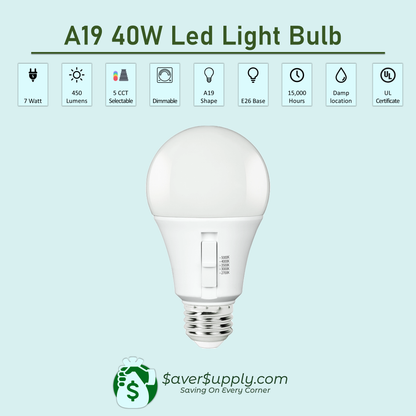 6 Watt, 40W Equivalent, White Light Bulb 5 CCT / 4 Pack