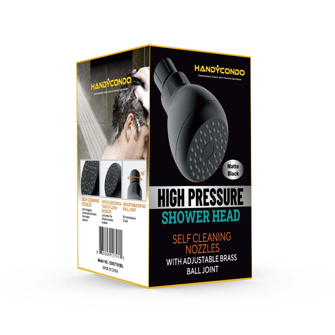 3-Inch High Pressure Shower Head - Matte Black