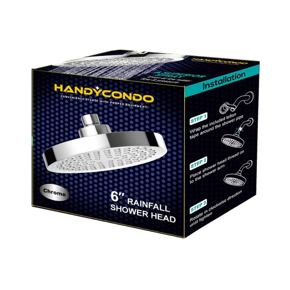 6-Inch High Pressure Shower Head - Chrome