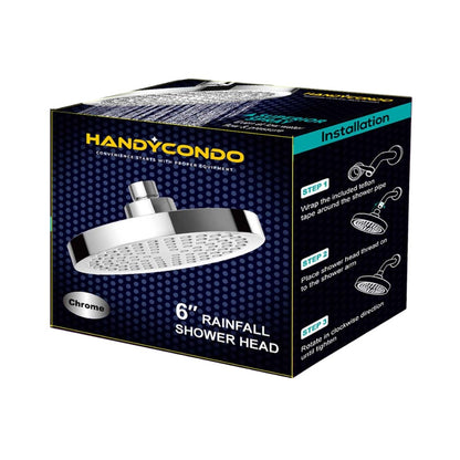 6-Inch High Pressure Shower Head - Chrome