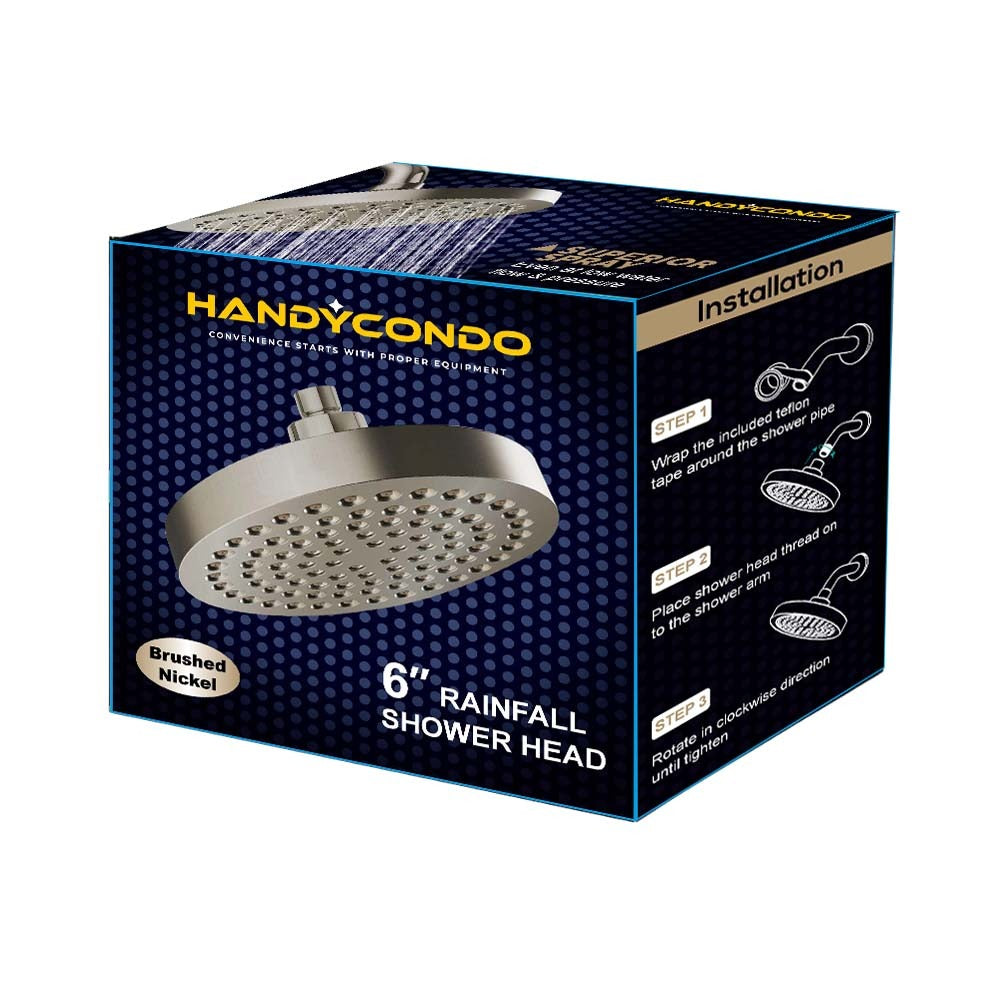 6-Inch High Pressure Shower Head - Brushed Nickel