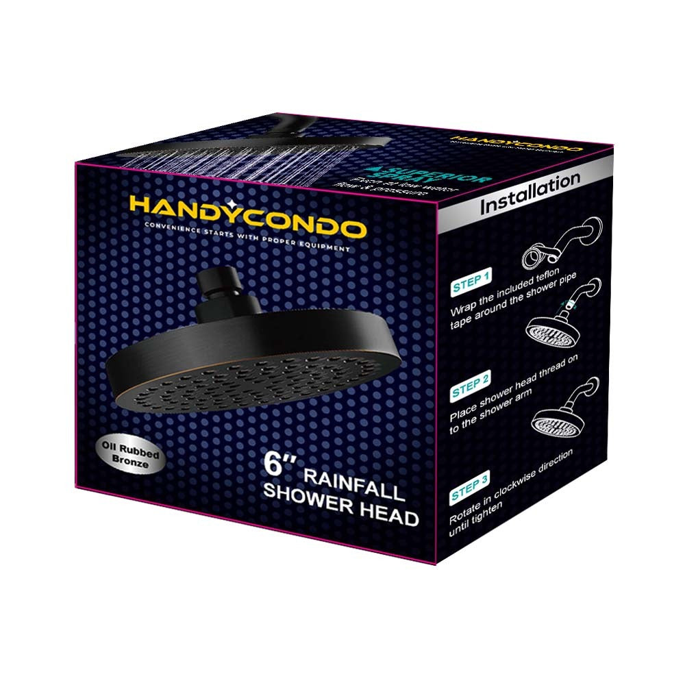 6-Inch High Pressure Shower Head - Oil-Rubbed Bronze