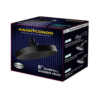 6-Inch High Pressure Shower Head - Oil-Rubbed Bronze
